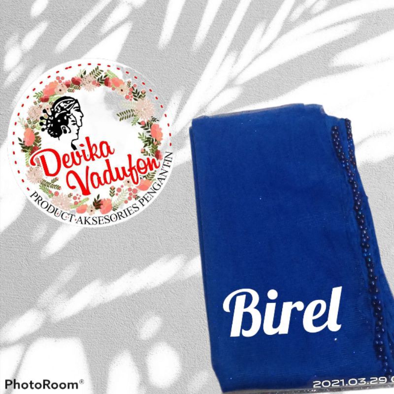 SLAYER veil HIJAB PENGANTIN  kerudung /selayer  tuile gliter mutiara, wisuda, ondangan, pesta-Biru electrik