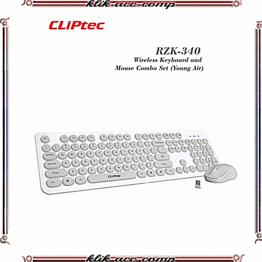 Keyboard + Mouse Wireless Bundle Cliptec Young Air Rzk 340