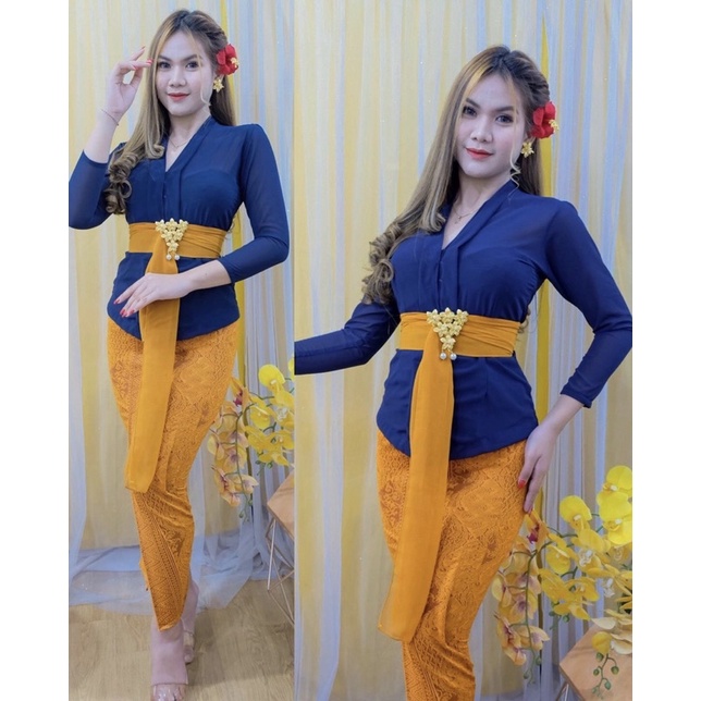 Kebaya bali kartini moscref lengan panjang/kebaya Kartini lengan panjang set sepaket ini