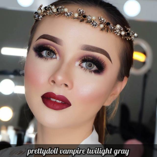 Softlens Pengantin Princess Vampire Twilight Gray Grey Abu-abu Terang Softlen Soflens Minus Murah