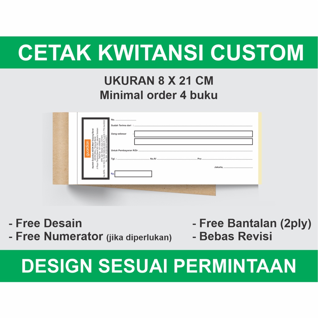 

CETAK KWITANSI CUSTOM 1 RANGKAP 2 RANGKAP UKURAN 8 X 21 CM