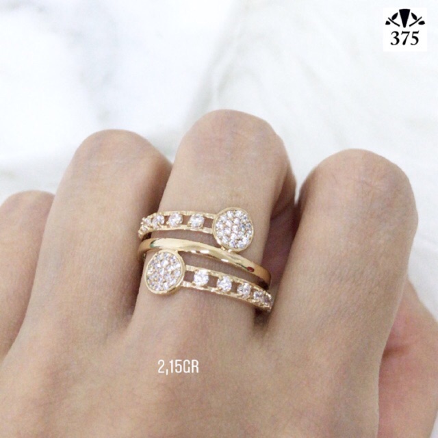TM375 CINCIN BULAT VARIASI EMAS ASLI