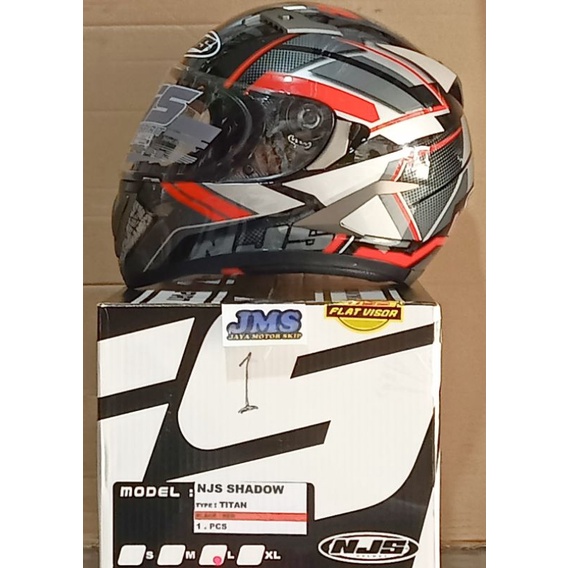 Helm Full Face NJS Shadow TITAN(01) Size L + Bonus Visor tambahan