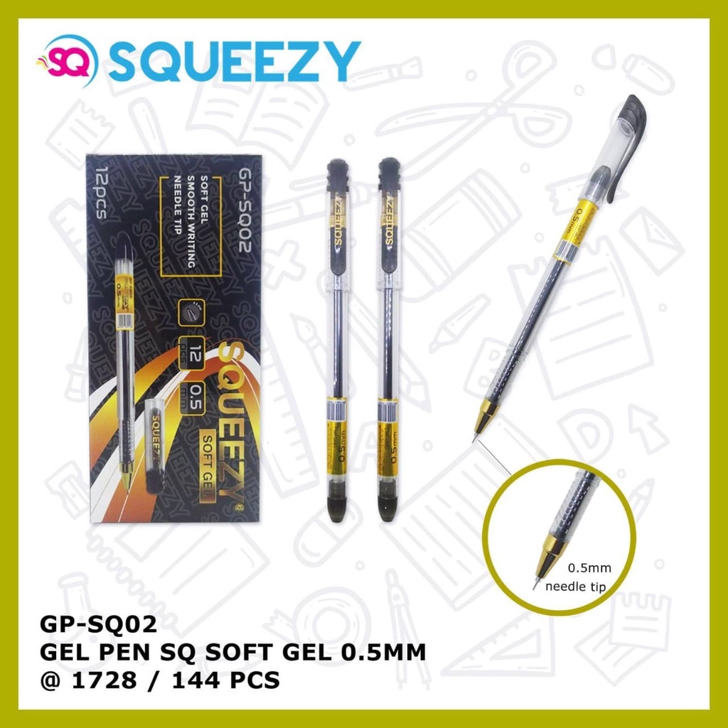 KeiKei Pulpen Gel Office Smooth 0,5mm SQ02 / Pen Tinta / Pen Gel / Bolpen / Pena Hitam Murah