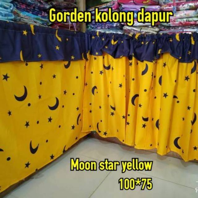 Gorden kolong dapur selambu dapur shabby