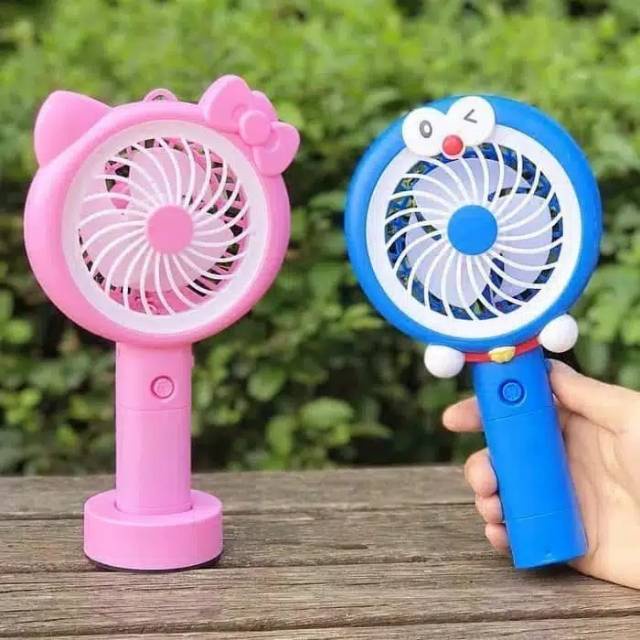 Kipas Angin Mini LED Portable Fan Keropi HK Doraem*n Mini*n