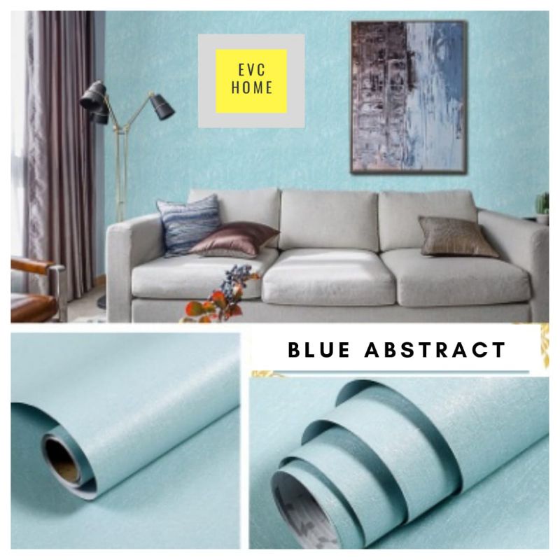 wallpaper dinding motif polos warna Biru muda