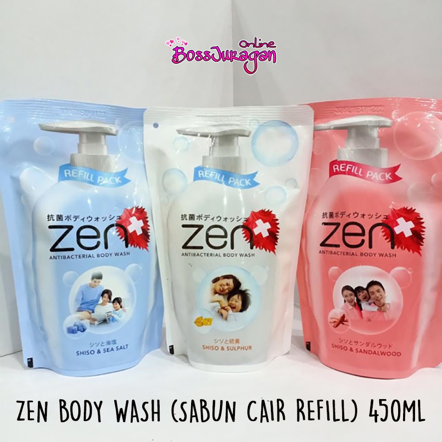 (BOSS) ZEN Body Wash (Sabun Cair Refill) 400/450ML - Sabun Mandi Cair