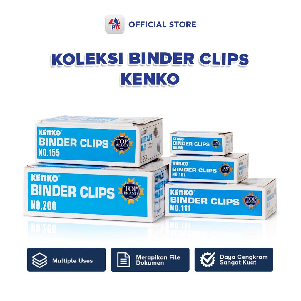 

Binder Clip Kenko Penjepit Klip Kertas Multiguna No 105 107 111 155 200 260 Warna Hitam Satuan / PB EDUKASI ANAK - PBNB