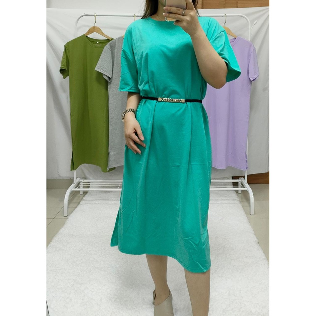 Long Dress wanita model Polos Panjang - Terusan Wanita - impor