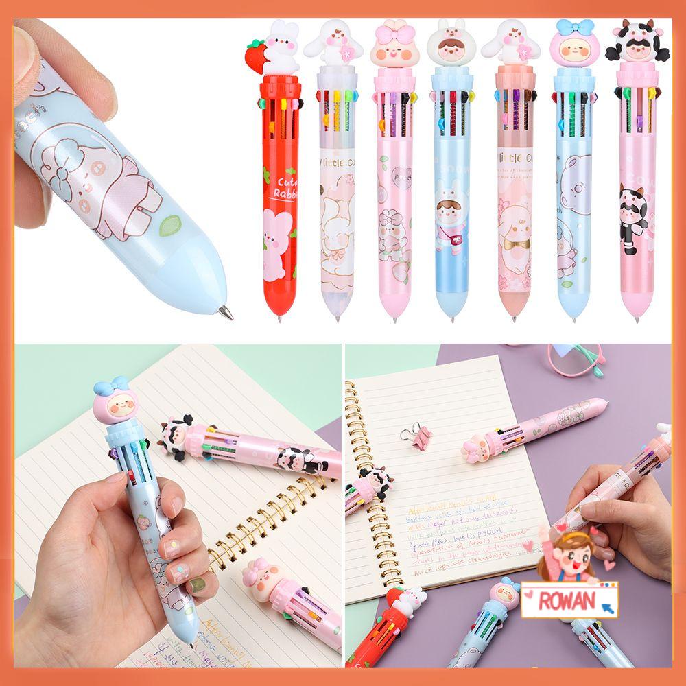 Set Pulpen Tekan Motif Kartun Bunga Untuk Stationery / Hadiah