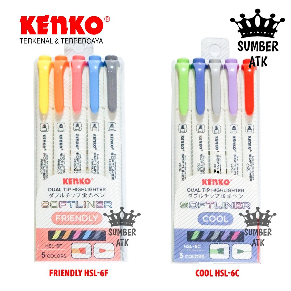 

KENKO HIGHLIGHTER MARKER / PENANDA BUKU / SPIDOL DUAL TIP SOFTLINER HSL