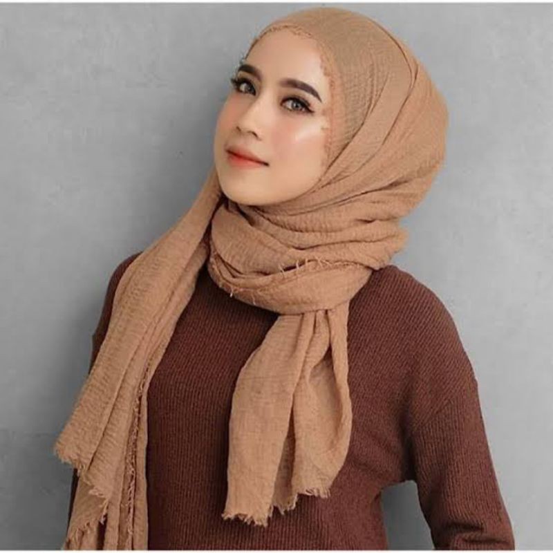 PASHMINA CRINKLE LAVANYA BY AZZARA COTTON RAWIS SHAWL 90 x 180 HIJAB NEGRO KRINKLE ADEM