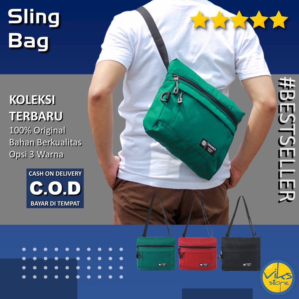 Tas Selempang Pria / Cowok Sling Bag Bahu Kecil Casual Multifungsi Original Simpel Minimalis Distro