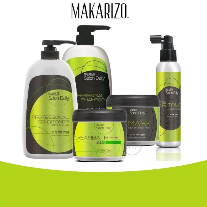 ★ BB ★ Makarizo Professional Salon Daily SERIES - Shampoo Pump Bottle 950 mL - Redensifying Hair Tonic Spray Bottle 150ml - Creambath Pro Pot 500 mL -  Hair Mask Pot 500 gr