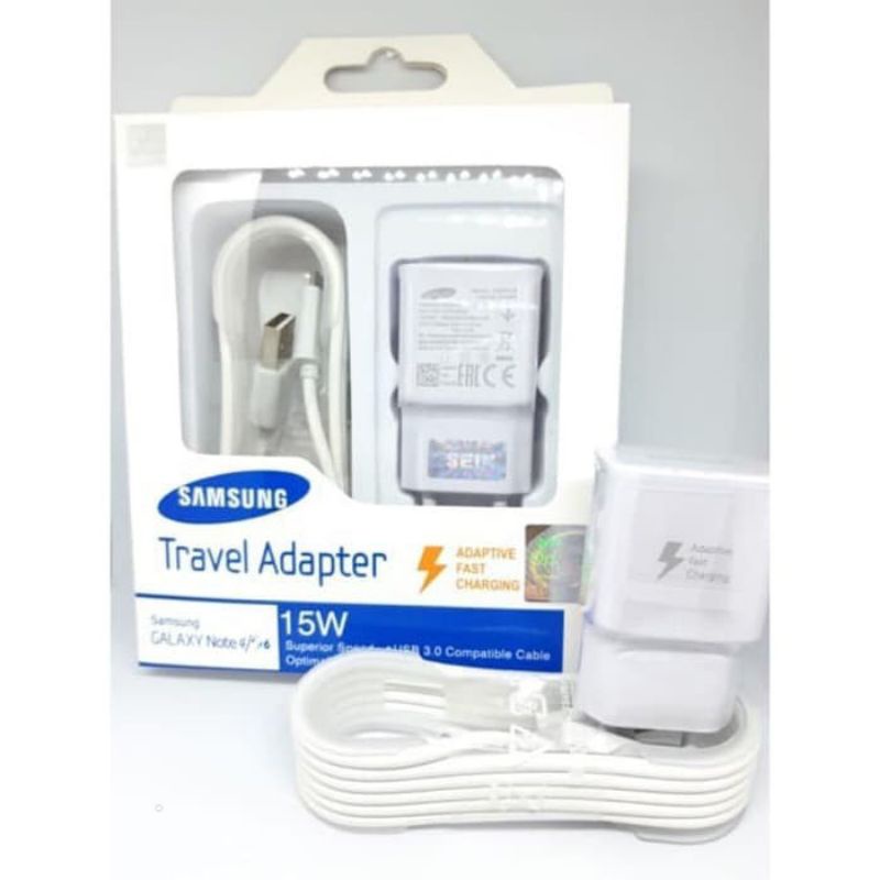 Charger Samsung Galaxy Note 4 S6 + Kabel Micro Usb Casan Hp 1A