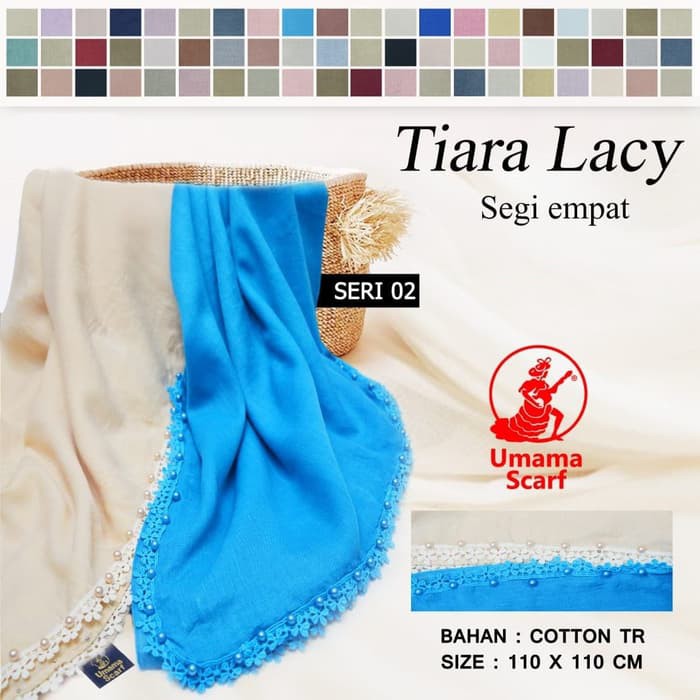 Kerudung TIARA LACY Seri 2 UMAMA Scarf Hijab Jilbab Segi Empat Mutiara