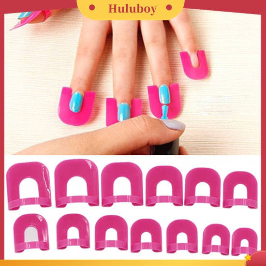 Huluboy Huluboy♡ 26pcs Klip Cetakan Kutek Anti Tumpah Bahan Plastik + 1pc Stiker