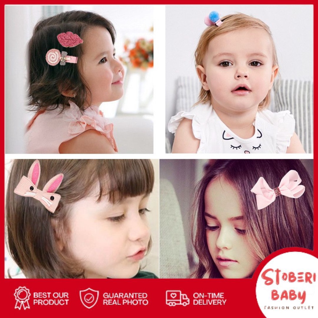 PROMO 10.10 PUNCAK 3.3 stoberi baby - JEPIT FOR YOU Ikat Rambut Karet Pita Anak 18 in 1 Jepit Rambut Anak | Aksesoris Rambut Hair Clip Import