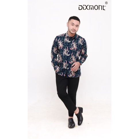 Dixmont Kemeja Pria Batik Panjang Hem BL00421