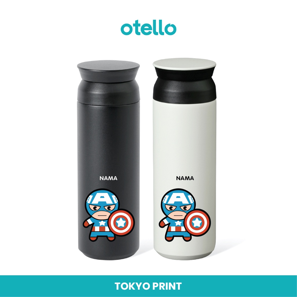 Otello Tumbler Captain America Custom Nama Print UV Botol Minum Keren Termos Souvenir Ulang Tahun Anak Ultah Tumblr