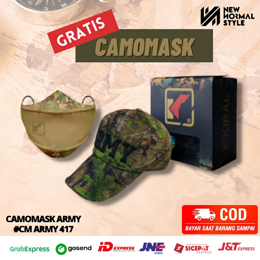 CM ARMY 417 Topi Pria Distro Baseball Jaring Tactical Komando Pria Wanita Cowok Kekinian Original Keren Dewasa Murah