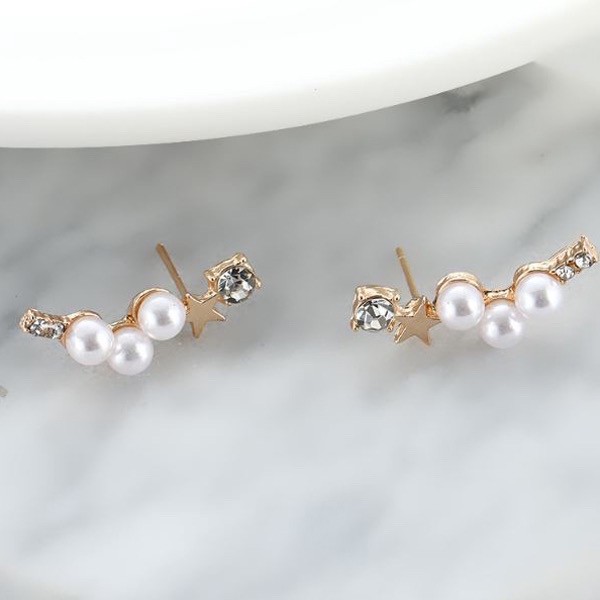 MORYMOSHI A47 Anting Tusuk Bintang Mutiara Fashion Wanita Korea Aksesoris Murah