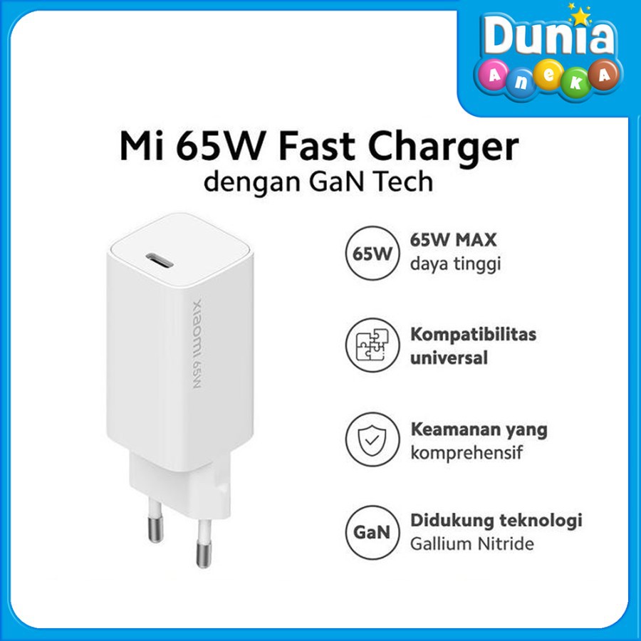 XIAOMI MI 65W FAST CHARGER WITH GAN TECH 65W MAX DAYA TINGGI