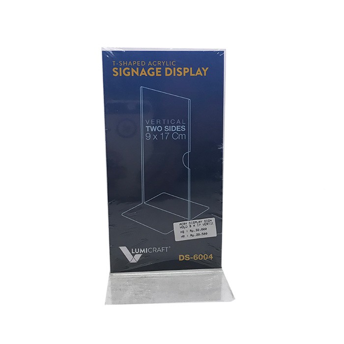 

Tokotab - Acrylic Display Sign Holder 9 x 17 Vertical 2 Sisi DS-6004