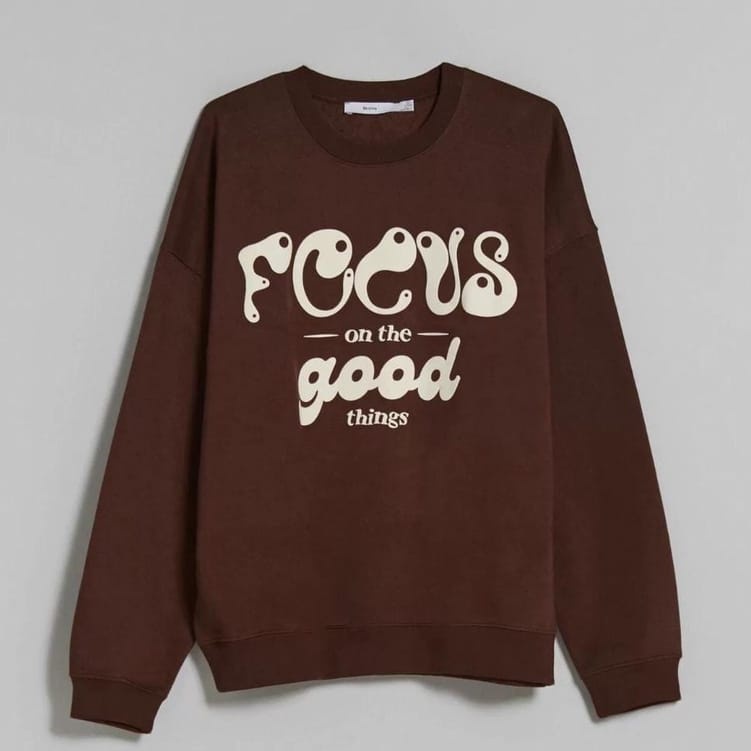 CREWNECK WANITA FOCUS ON THE GOOD THINGS /// ATASAN WANITA LUCU FLEECE TEBAL HALUS KEKINIAN TERBARU''