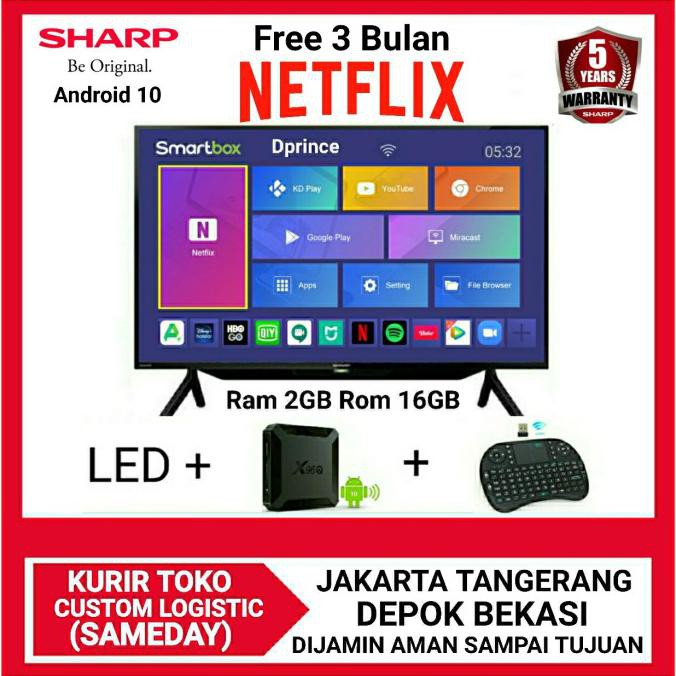 Ready&Siapkirim Sharp Aquos Led Tv 42Inch Smart Android Box Ram 2Gb 2T-C42Bb1I - Tvboxmikey, No