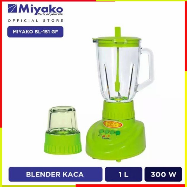 BLENDER MIYAKO KACA BL151PF/AP 2IN1 1.5 LITER BLENDER BLANDER DAGING BUMBU BELENDER JUICER JUSER PLA