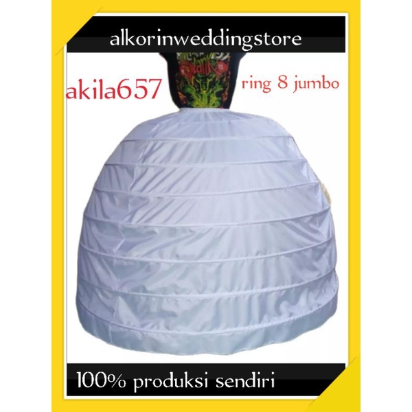 PLAT GRADE A Petticoat ring 8 diameter 150cm Gelembung Gaun Kawat Gaun Quality no.1 peticoat/petikut ring 8 Jumbo pengembang gaun MURAH produksi sendiri