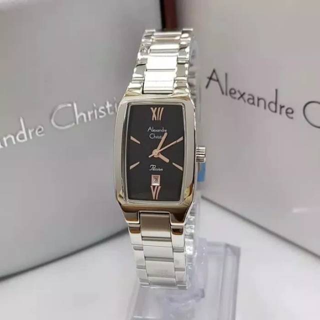 JAM TANGAN CEWEK / WANITA ALEXANDRE CHRISTIE AC 2455 SILVER BLACK