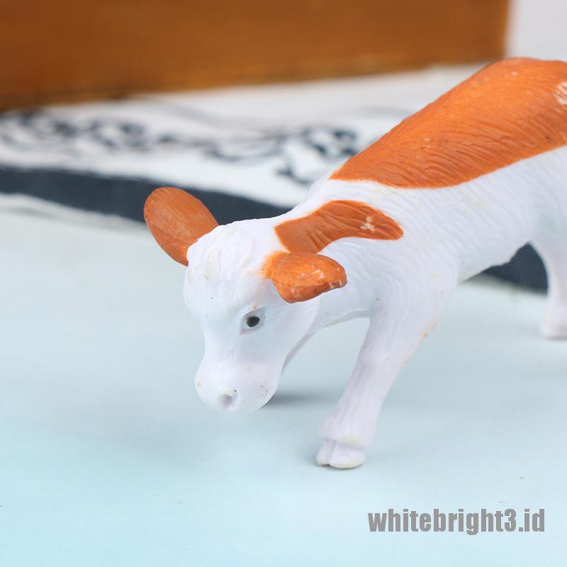 (white3) Miniatur Model Binatang Peternakan Babi / Kuda / Sapi / Bebek DIY