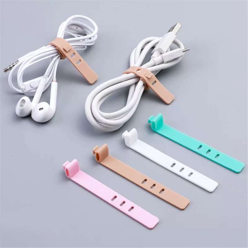 4pcs Klip Holder Kabel Data / Charger / Earphone Gaya Korea