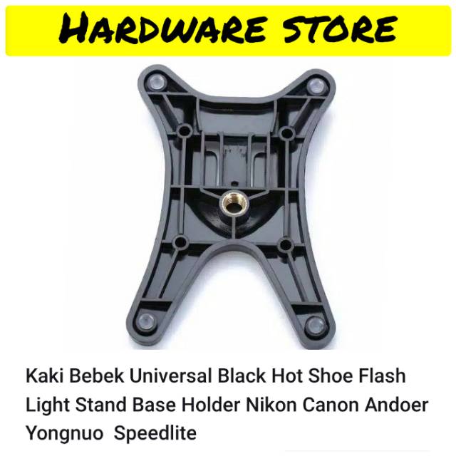 Kaki Bebek Universal Hot Shoe Flash Light Stand Base Holder Nikon Canon Shopee Indonesia