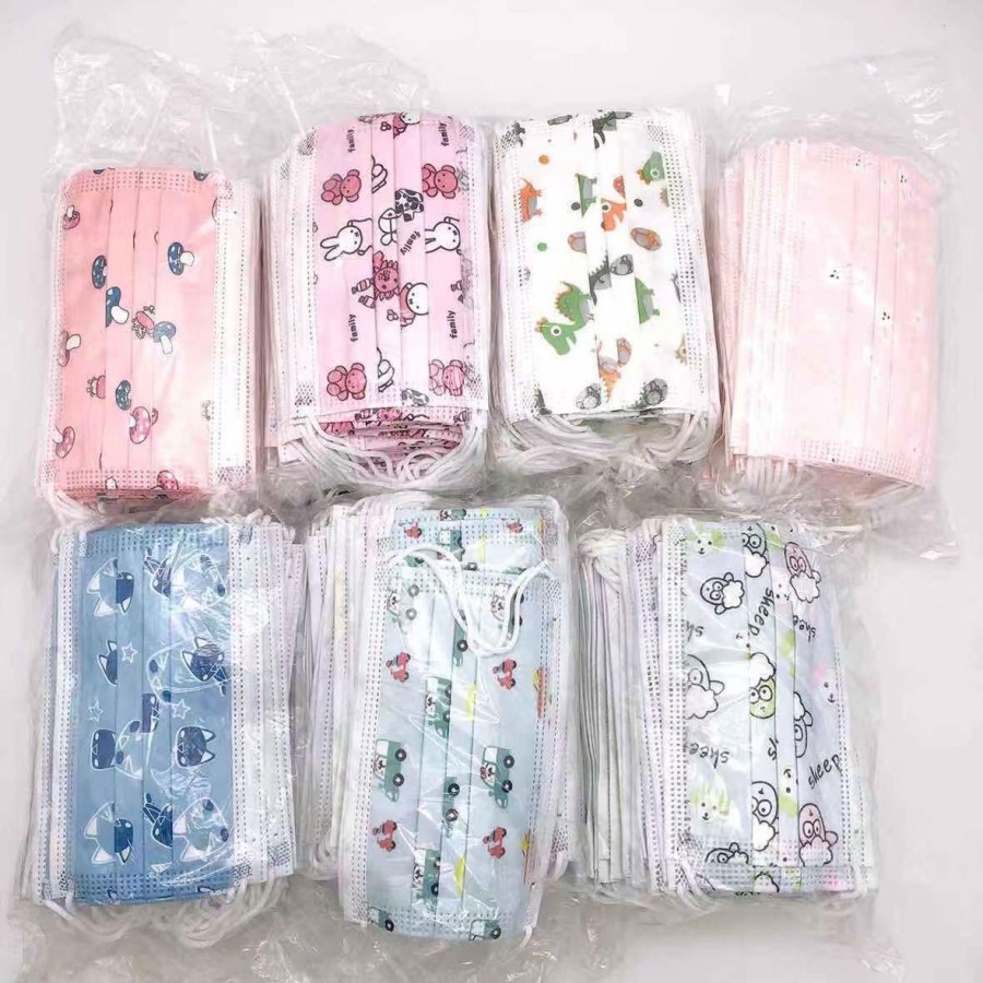 Masker Anak 3ply Kids Child Mask Motif Earloop 10 Pcs New Model