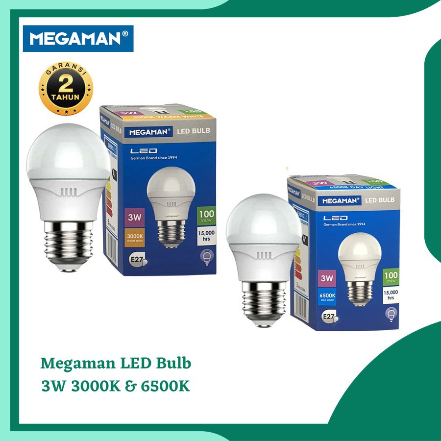 Lampu LED MEGAMAN LED A-BULB 3 Watt 3W Daylight Lampu Bohlam Putih - Kuning
