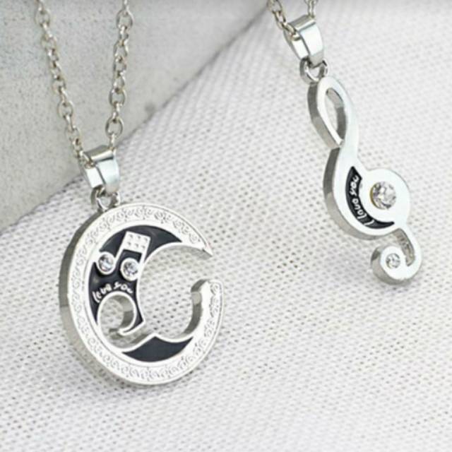 Kalung musik couple stainless steel kalung sepasang KC003