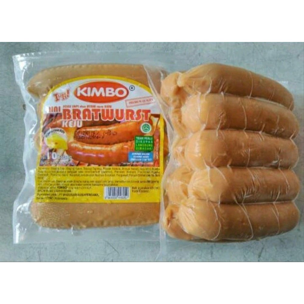 Kimbo Sosis Bratwurst Keju Mini Isi 10pcs 500gr