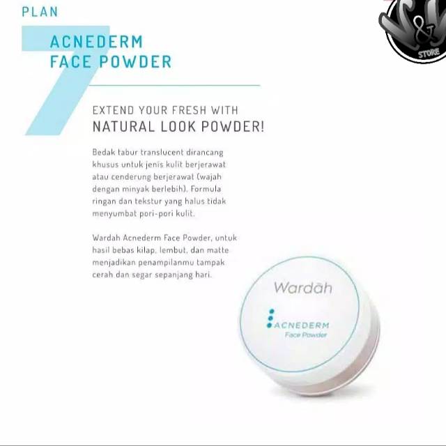WARDAH ACNEDERM FACE POWDER/WARDAH/ACNEDERM POWDER/BEDAK/PERAWATAN WAJAH/KOSMETIK/BEDAK TABUR/MAKEUP