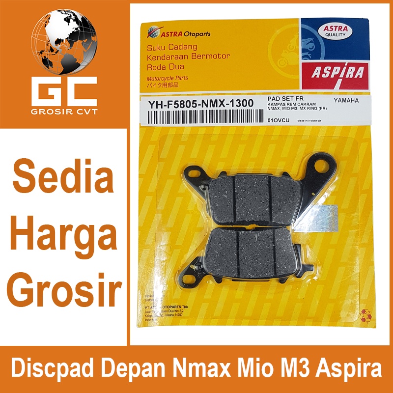 Aspira Kampas Rem Discpad Belakang Yamaha Mio M3 Z S Nmax Aerox Lexi Fino Soul GT MX King X Ride 125 155 YH-F5805-NMX-1300