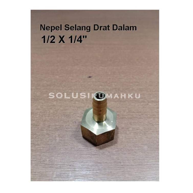 Nepel Drat Dalam Drat 1/2" u/ Selang 1/4" Nepple Nipel Selang Angin