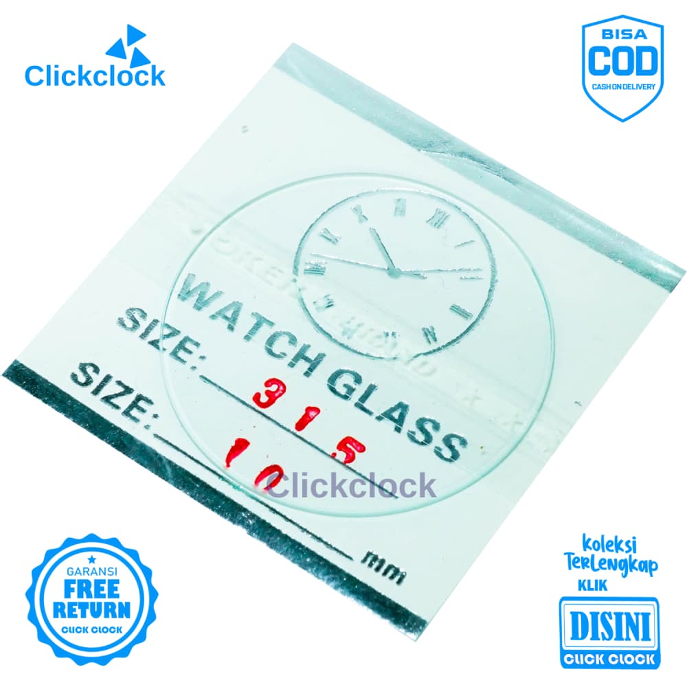 Kaca Jam Kaca Bahan Aksesoris Jam PNC-315 Murah 3,15 cm