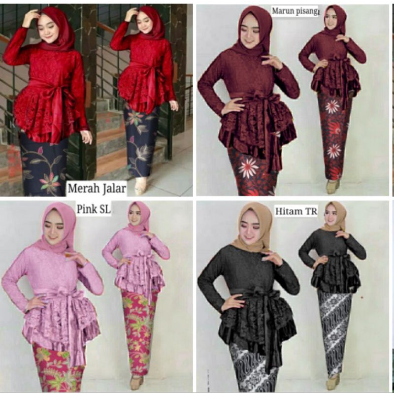 set kebaya wisuda anak remaja/baju kartini/gaun pesta/kebaya batik brukat/kebaya muslim/seragam paga