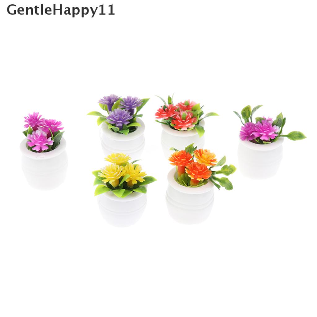 Gentlehappy 3pcs Miniatur Pot Tanaman Hijau Dekorasi Rumah Boneka 1: 12