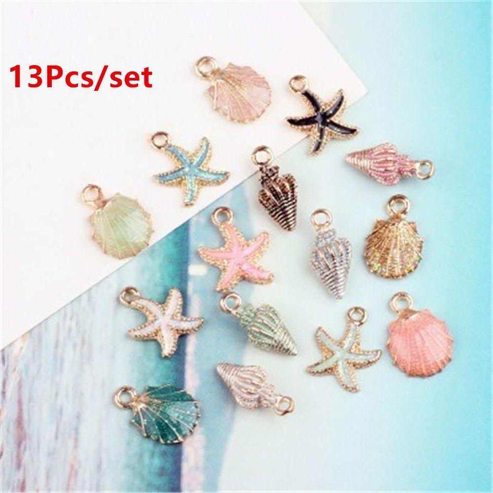 PREVA 13Pcs/Set Ocean Pendants New Necklace Craft Making Sea Shell