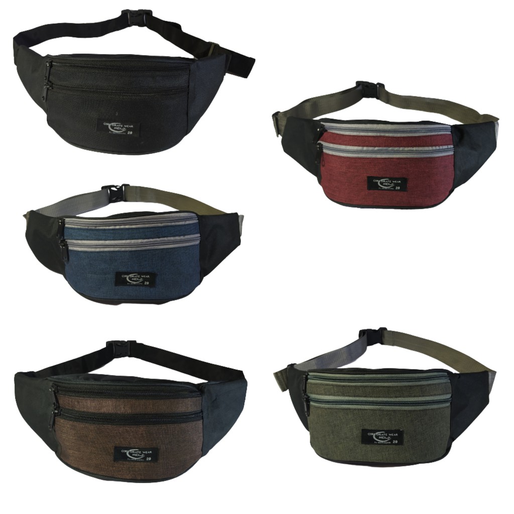 COD Tas slempang / tas waist bag casual termurah model oval pria