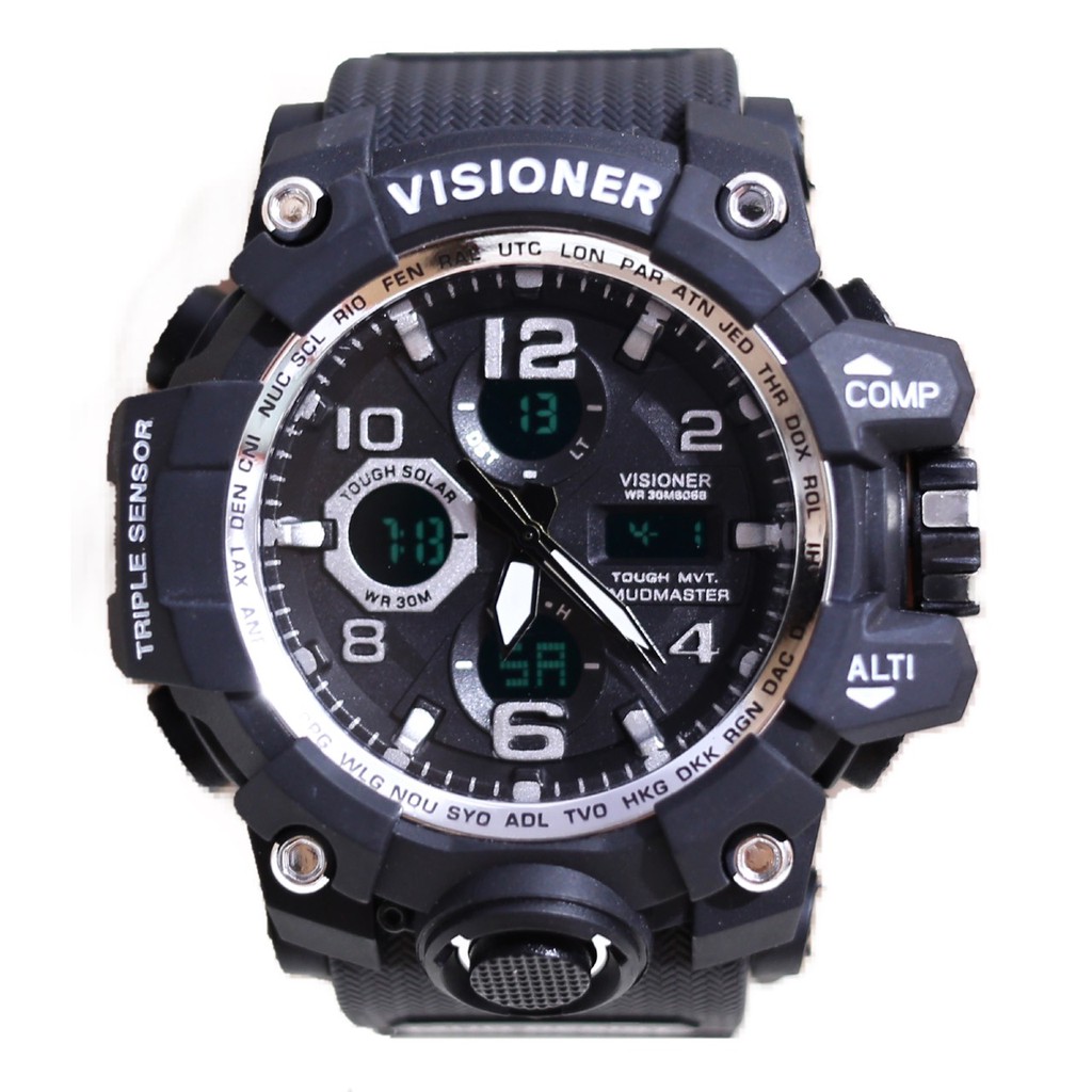 Jam tangan Pria ORIGINAL VISIONER WATCH Digital LED Rubber tahan air GARANSI VS8068